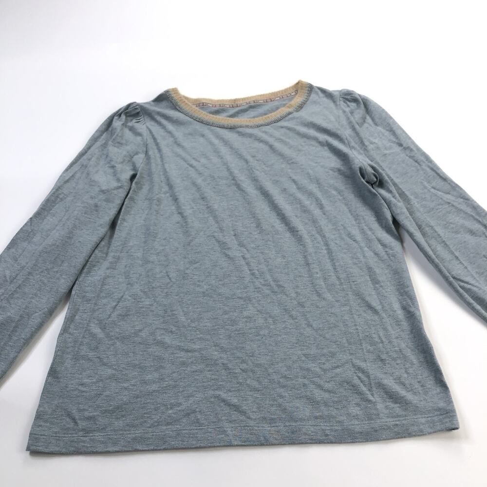 Tonet EUR 42 US Medium? Cotton Cashmere Alpaca Crew Neck Sweater Blue HRJ